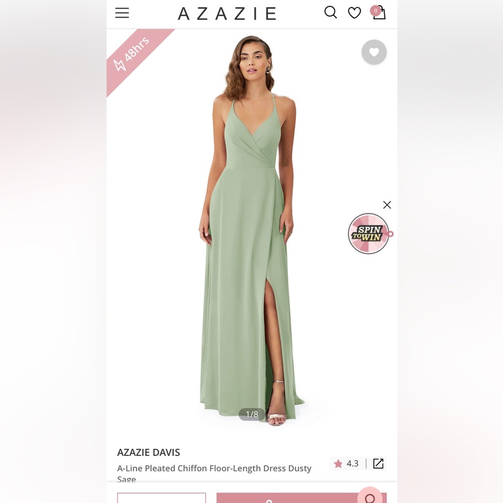 Azazie bridesmaid dress in dusty sage
